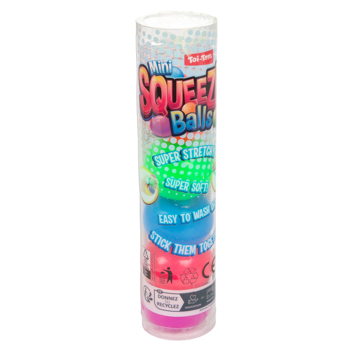 Toi-toys Spaass mini squeze Bäll Stickzzz an Tube, 5st.