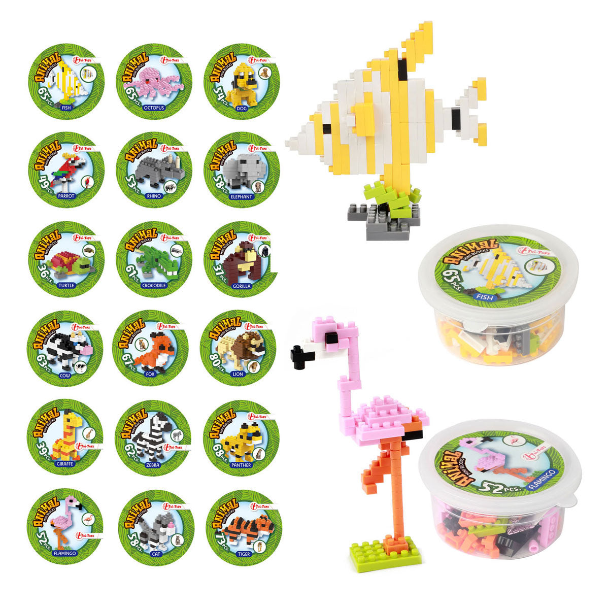 Toi-toys blocks bauen Steng Mini Déier am Potty