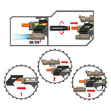 Toi-Toys Alfafox-pistol militärt med ljus och ljud och ficklampa