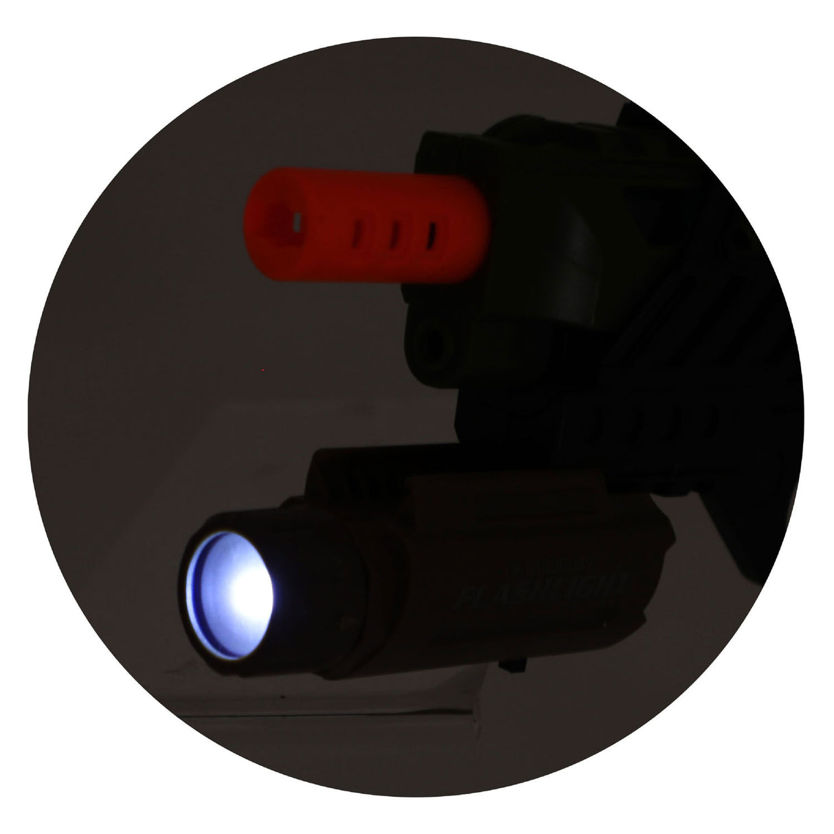 Toi-Toys Alfafox-pistol militärt med ljus och ljud och ficklampa
