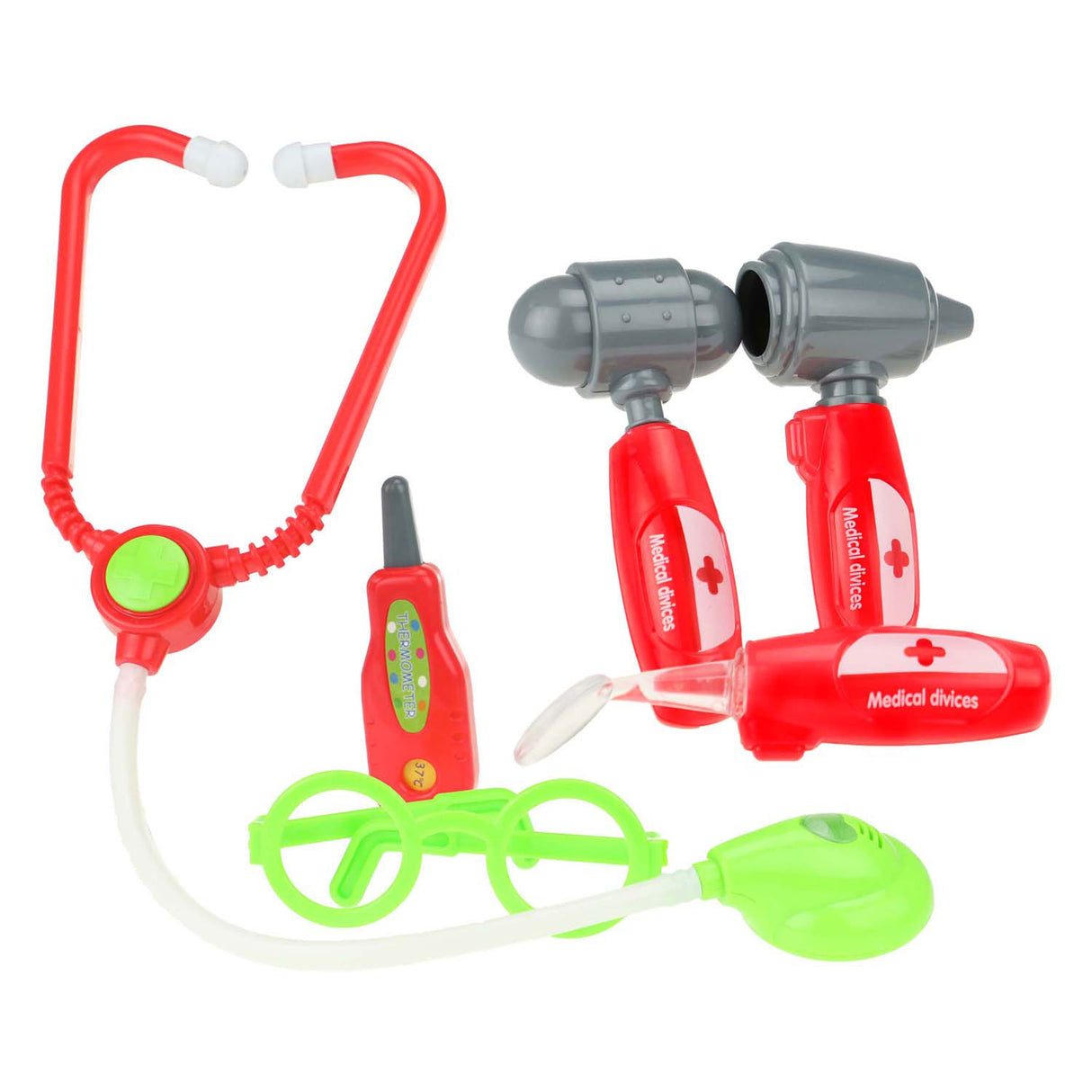 Toi-Toys Doctors set with stethoscope in case, 8dlg.