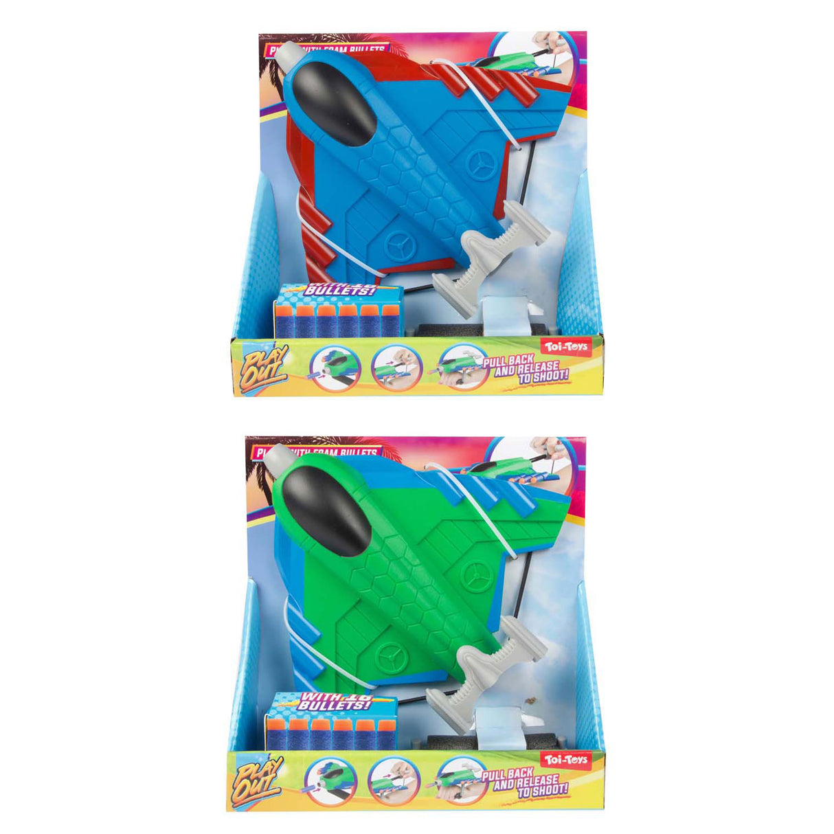 Toi-Toys Play Out Airplane Shooter with 16 Foam arrows