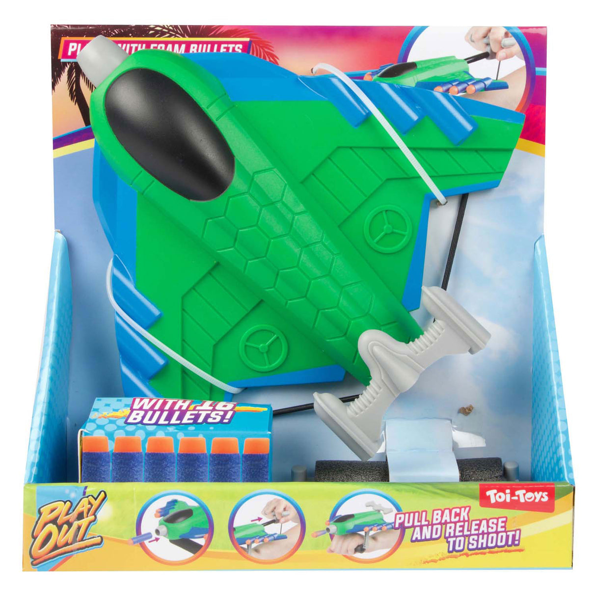 Toi-Toys Play Out Airplane Shooter with 16 Foam arrows