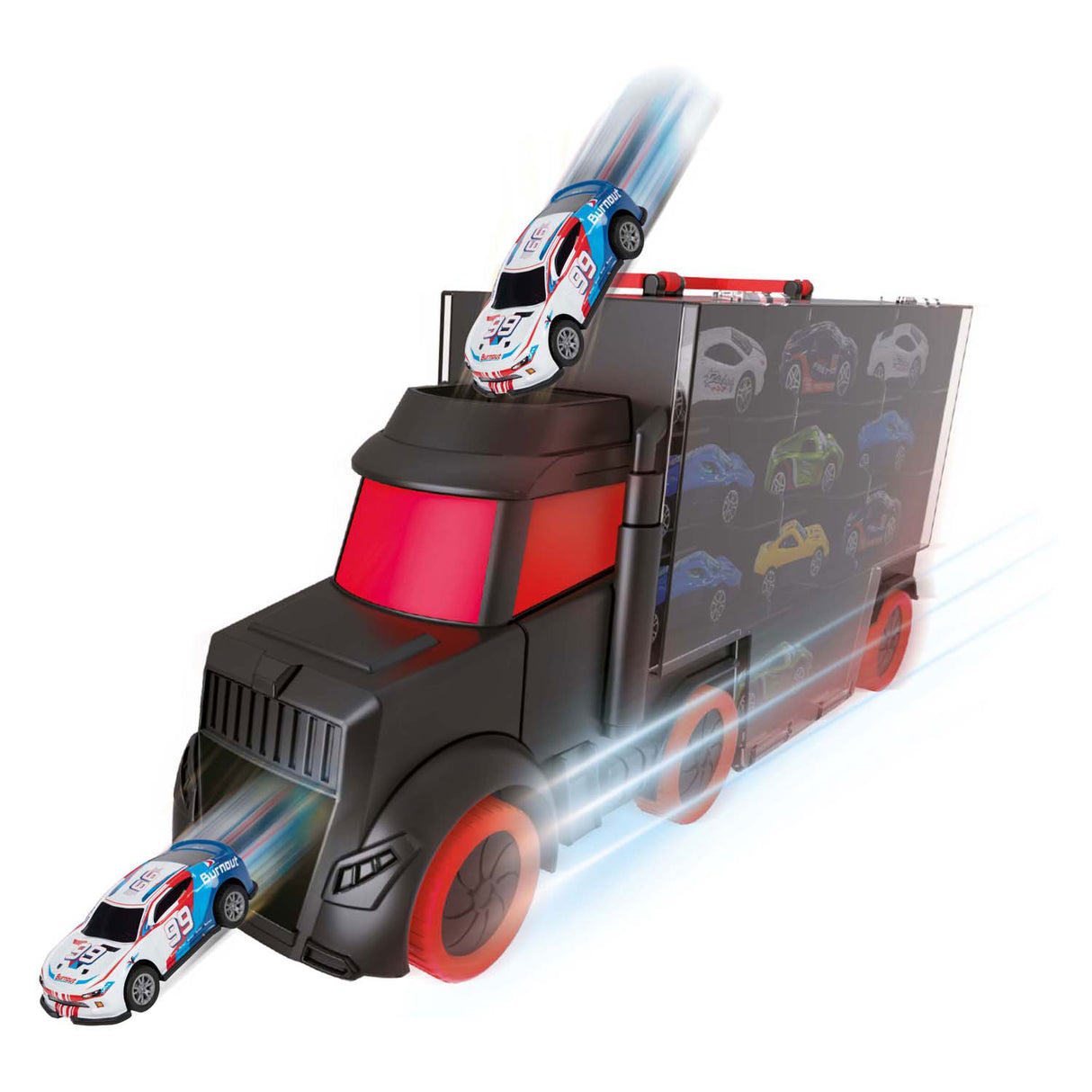 Toi-Toys Turbo Racers Truck avec 6 voitures de course de traction