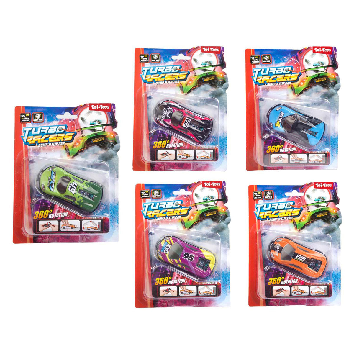 Toi-toys turbo dirkači kaskaderski auto bump n flip