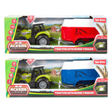 TOI-TOYS Tartere Jore Traktor an Trailer mat Liicht a Sound, 10 cm