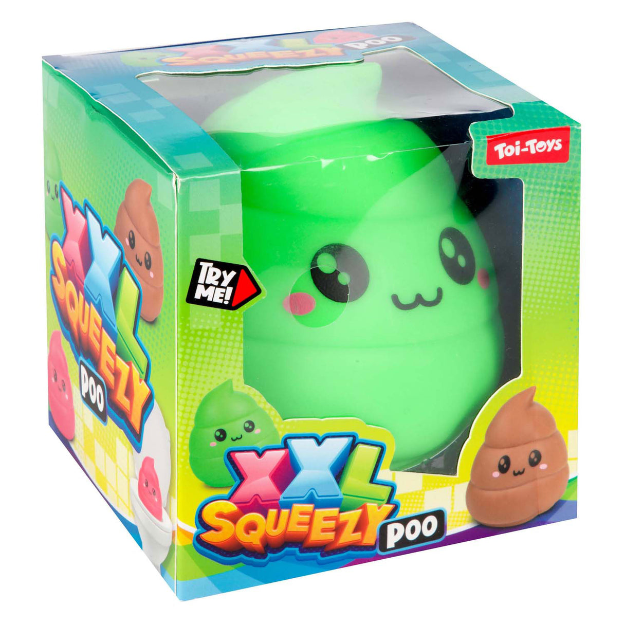 Toi-toys fun malleable smiling turd XXL stretchable, 13 cm