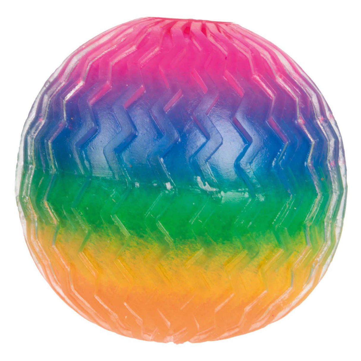 Toi-Toys Fun Textuurknijmbal Regenboog Ribbels Foam, 7cm