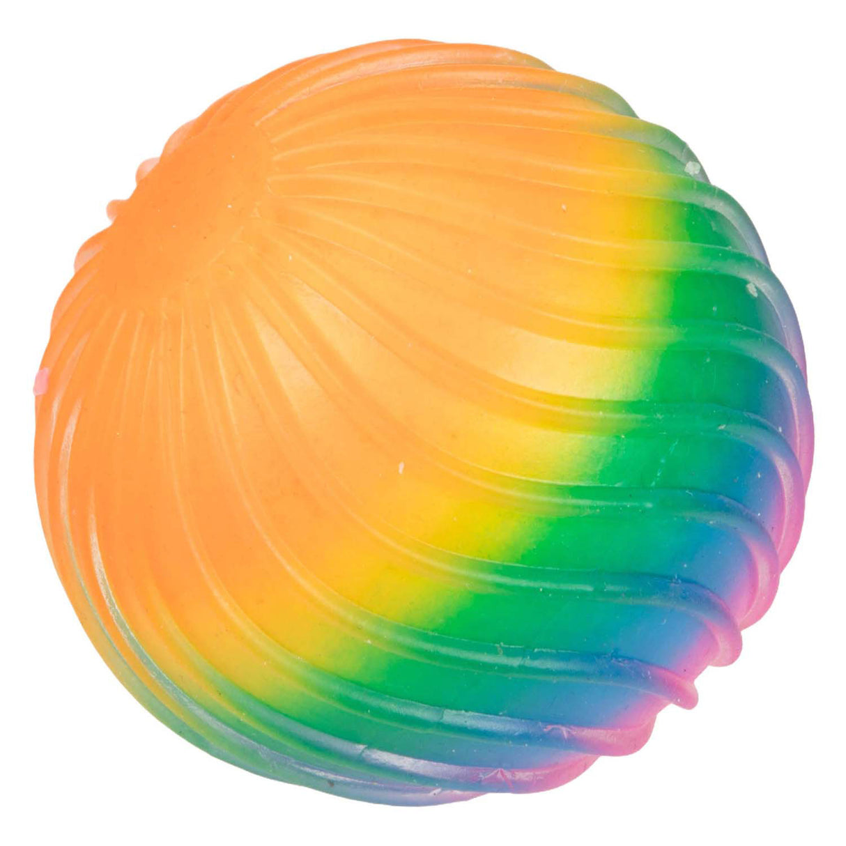 Toi-toys fun textured squeeze ball rainbow ribbed foam, 7cm