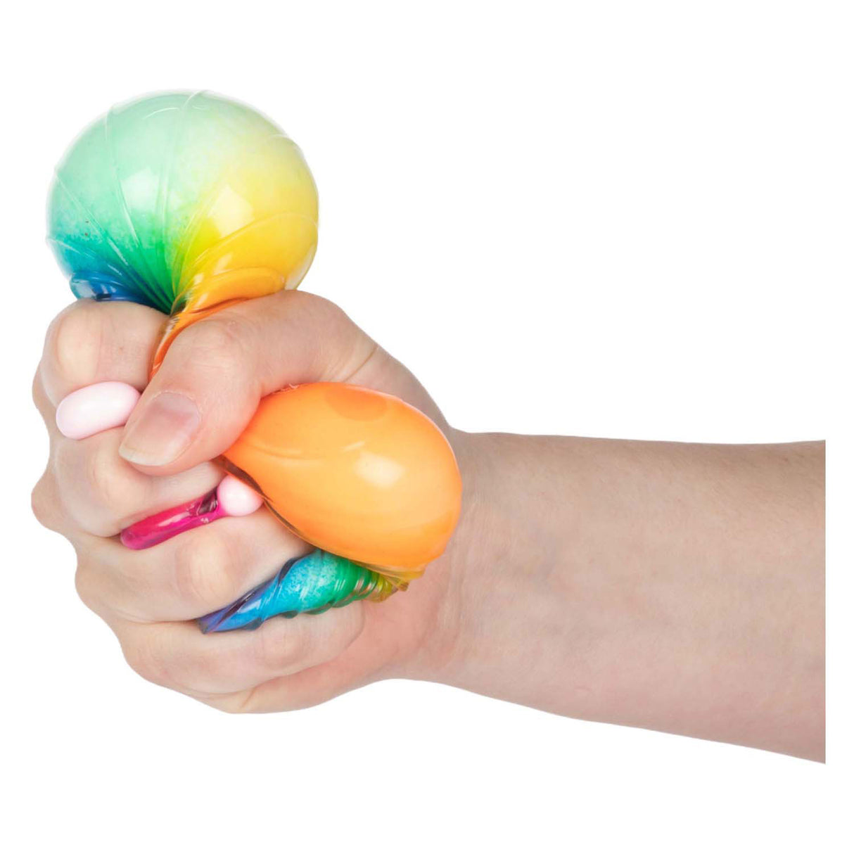 Toi-Toys Fun Textuurknijmbal Regenboog Ribbels Foam, 7cm