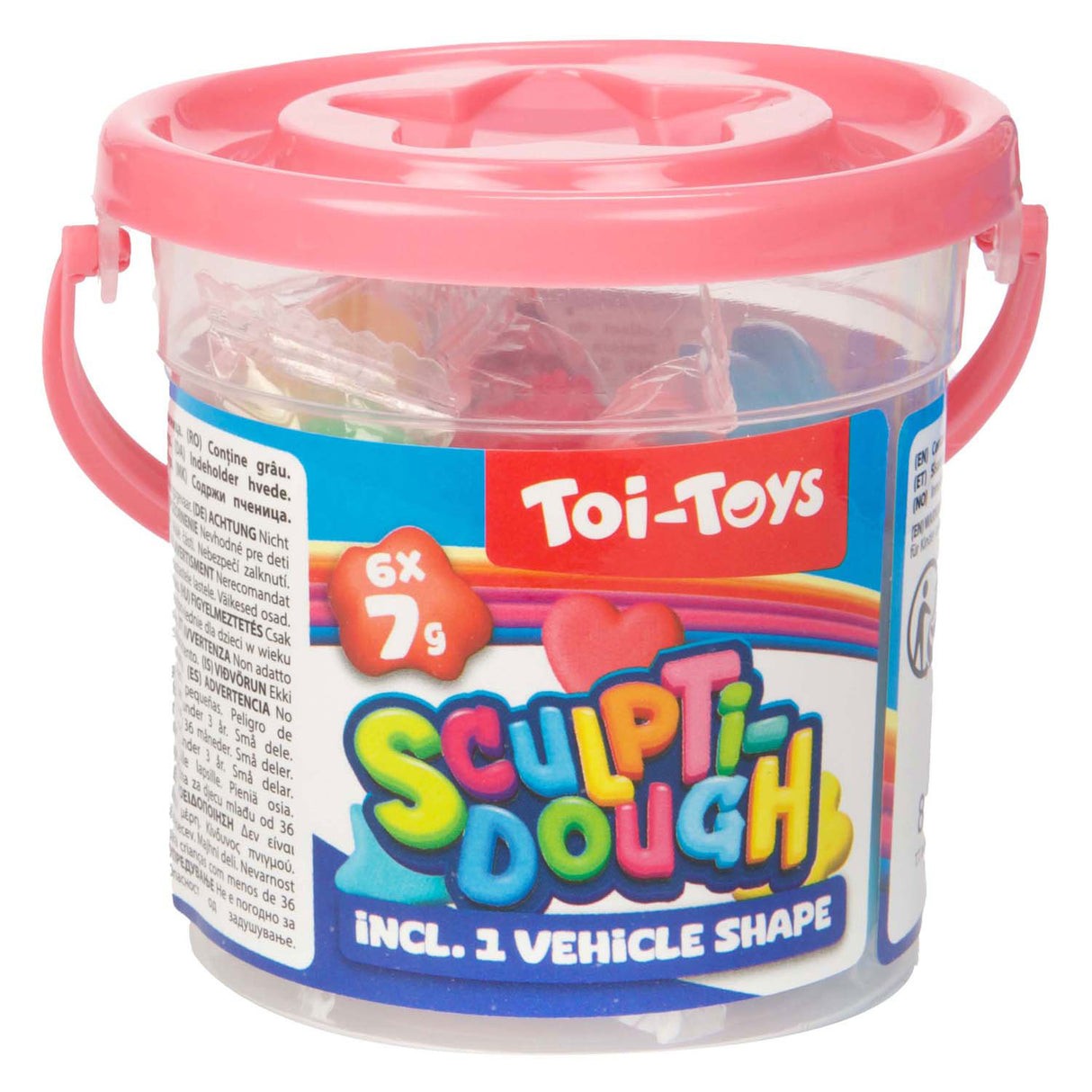 Toi-Toys Sculptidough Kleiset with mold in bucket, 7dlg.