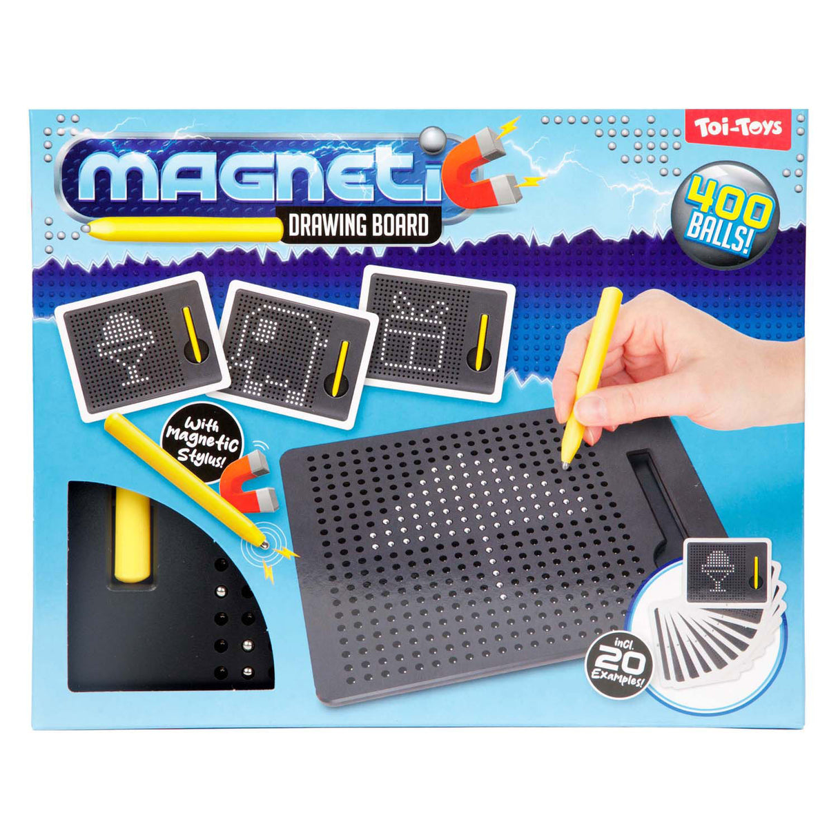 Toi-toys jeklene kroglice z magnetno risalno desko s peresom