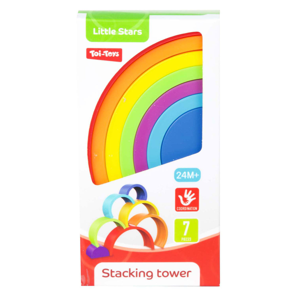 Toi-toys torre impilabile stelline arcobaleno da 7 pezzi