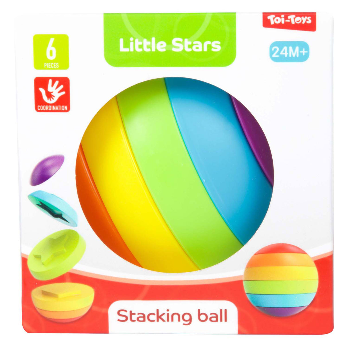 Toi-Spillsaachen kleng Stären Stack Tuerm Puzzel Ball 6-Stéck