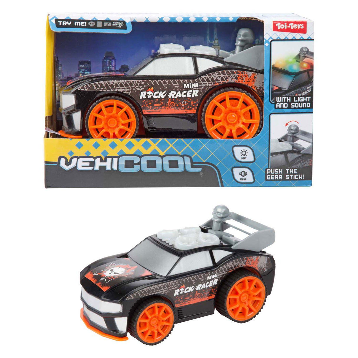 Toi-toys rally raceauto 'rock racer' met licht en geluid