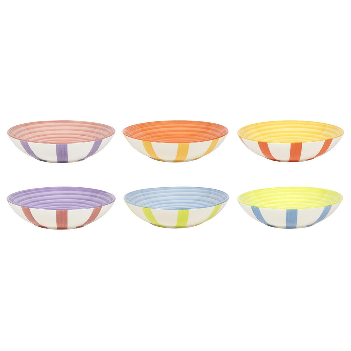 Diepbord summer stripes ø19cm 6 stuks