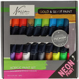Creative Craft Group Nassau Paint Set 18 barv 36 ml Neon Metallic