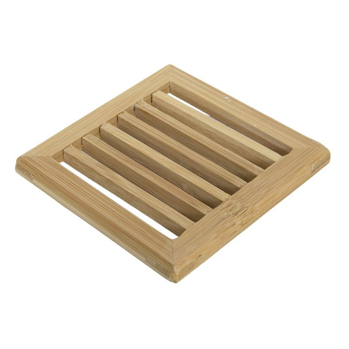Base para copos Svenska Living bambu com nervuras 10x10cm