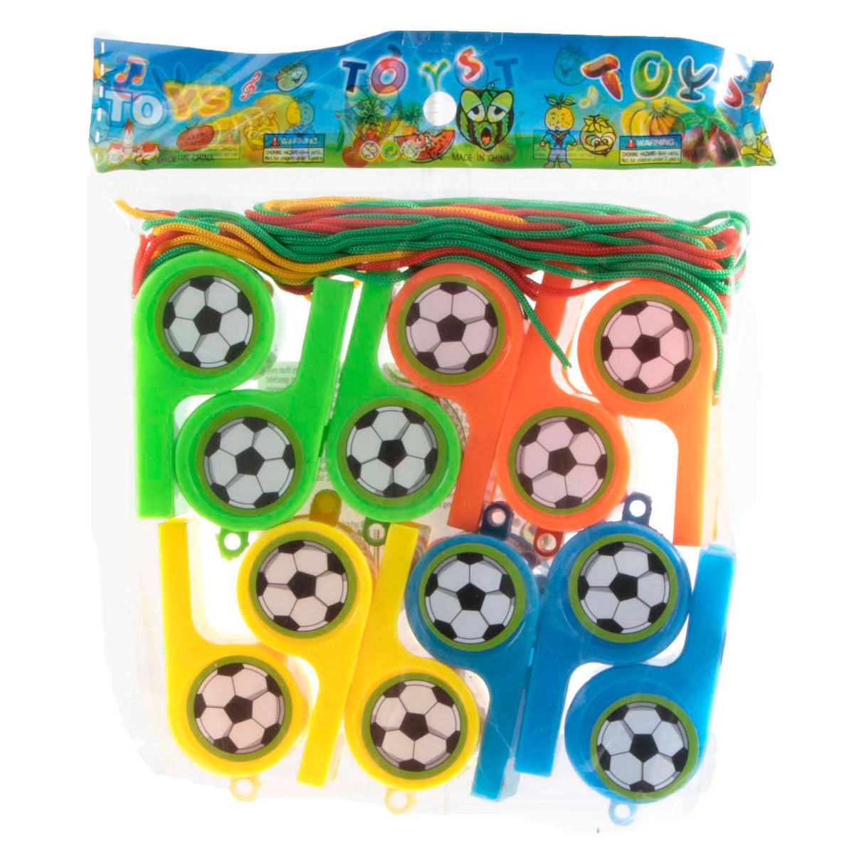 Jono toys voetbalfluitjes, 12st.