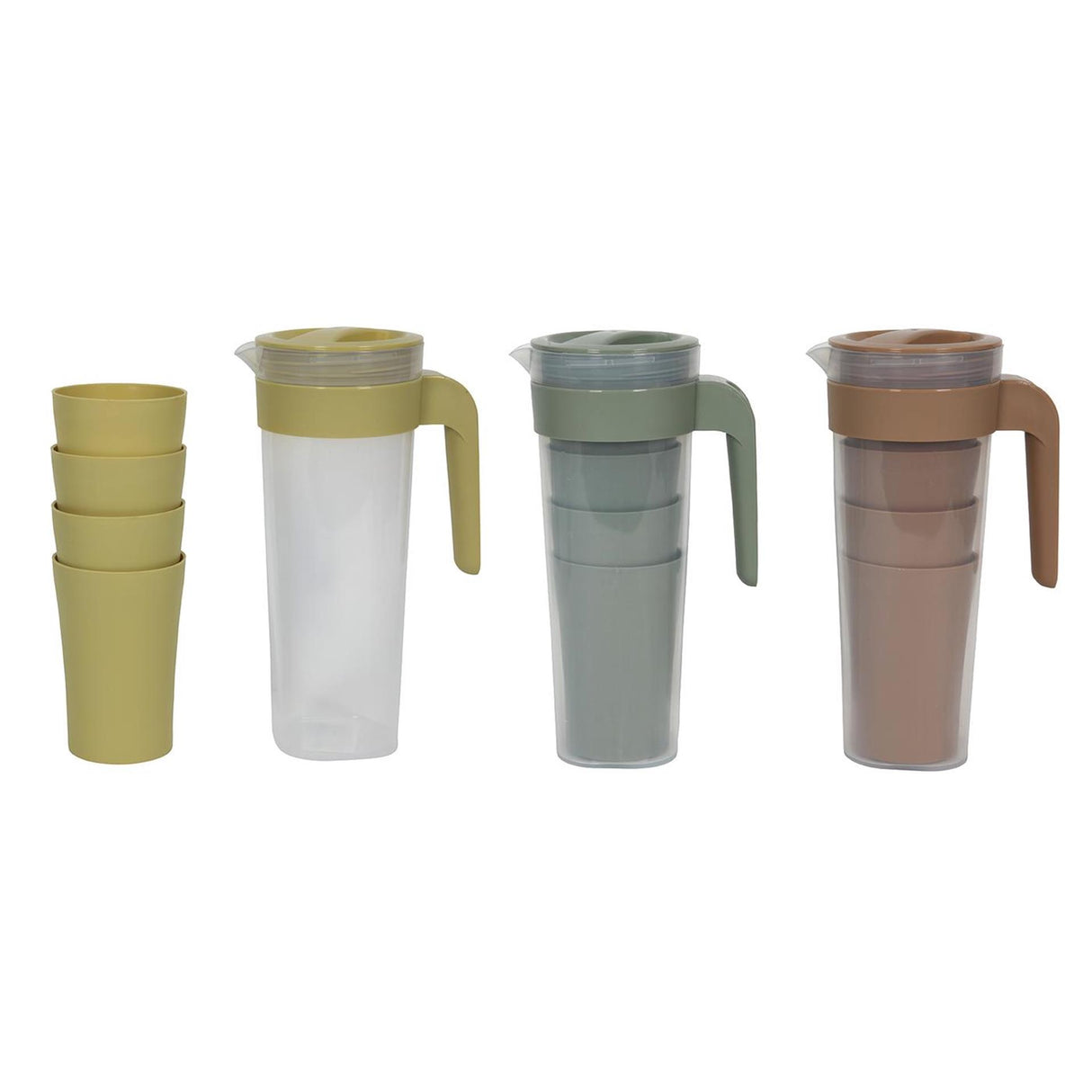 Plastkande 1,4l med 4 kopper