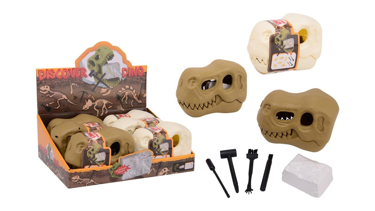 Johntoy dinosaur skull with fossil carving set