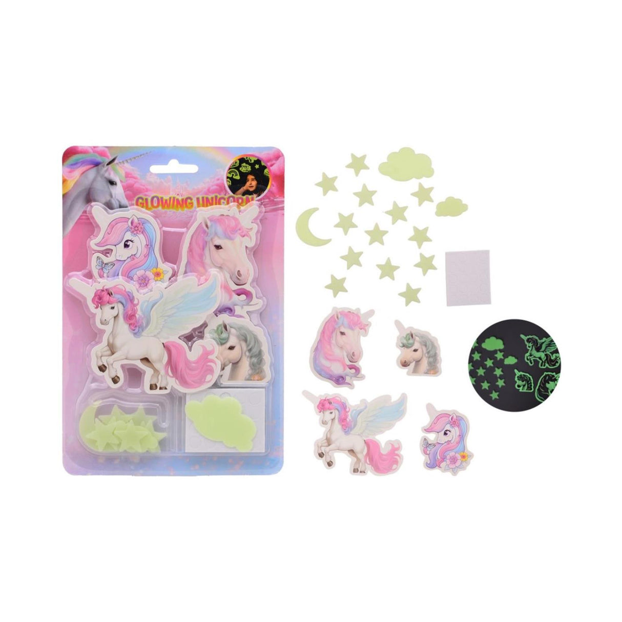 Johntoy glow in the dark unicorn wall stickers