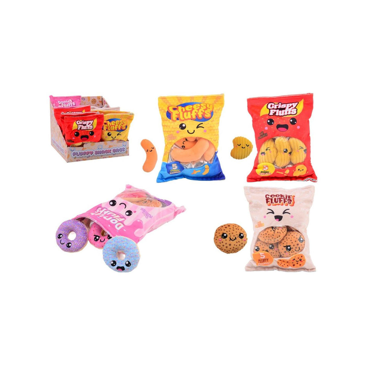 Johntoy plush play snack zakjes