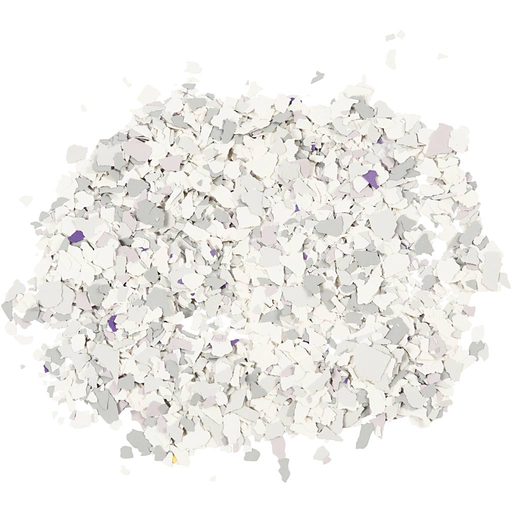 Terrazzo flakes, light gray, 90 gr 1 box
