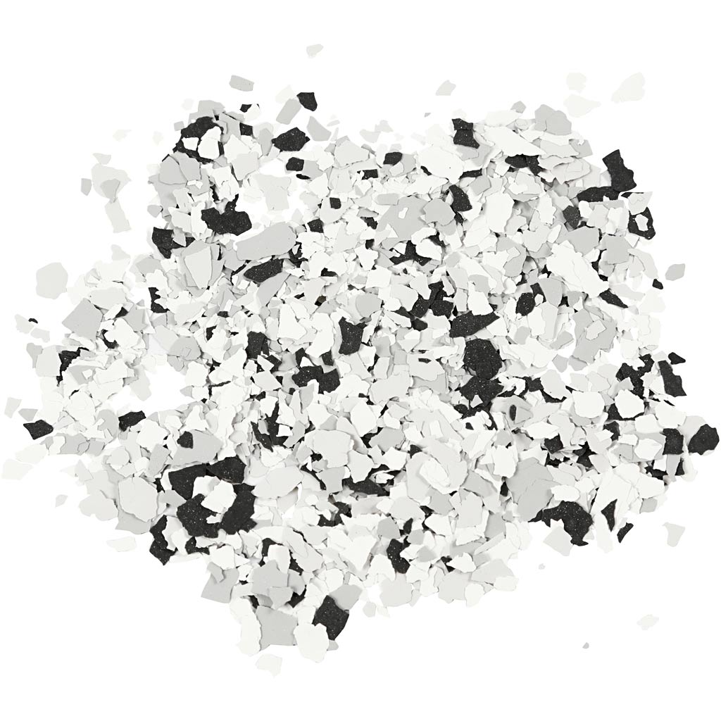 Terrazzo flakes, black, 90 g 1 box