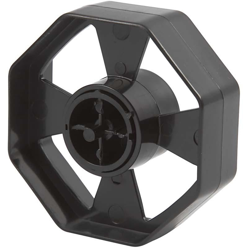 Creativ company plakbandhouder wiel, d 7,5 cm, b: 25 mm, zwart, 1 stuk