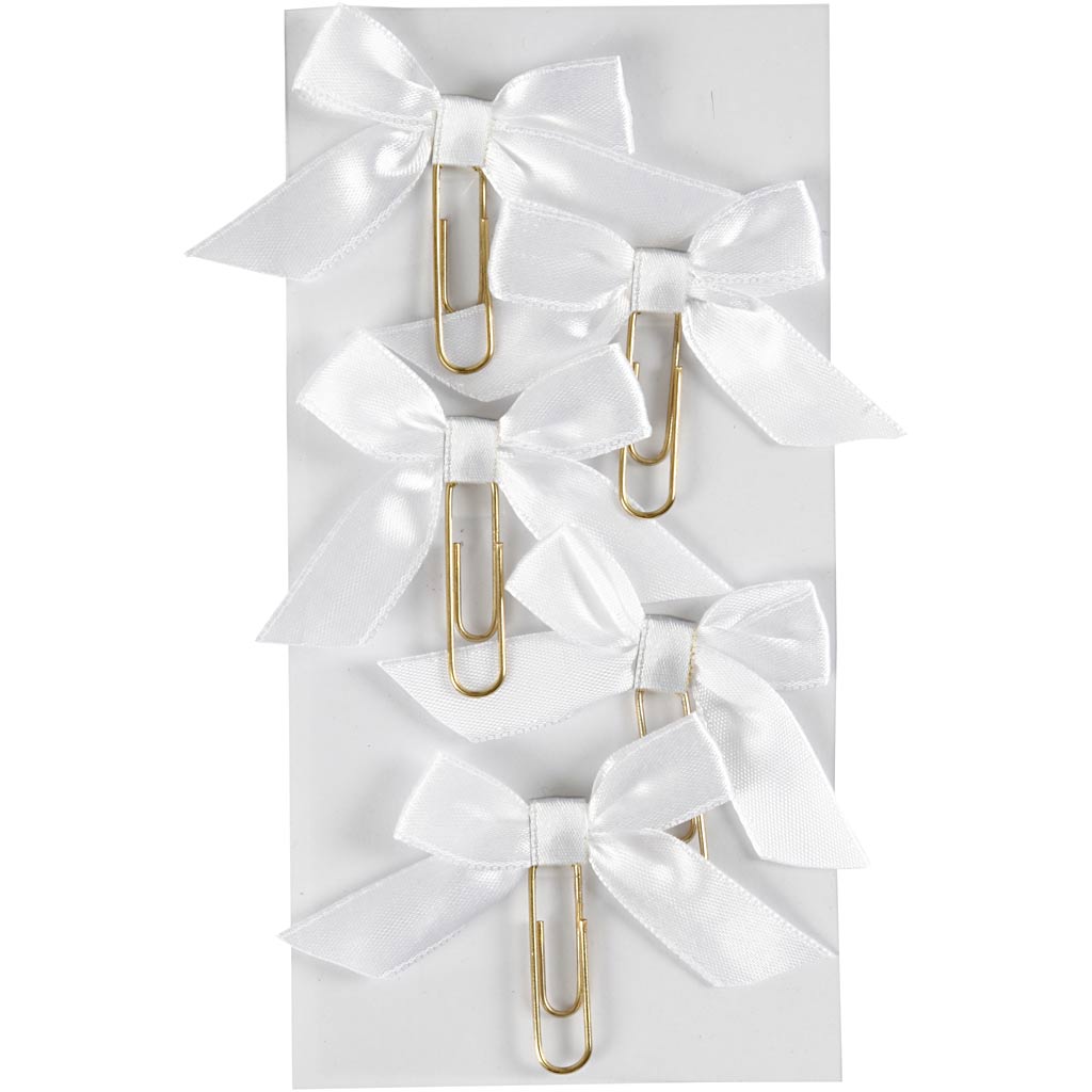 Creativ company paperclips, size 40x70 mm, white, 5 pieces in a box