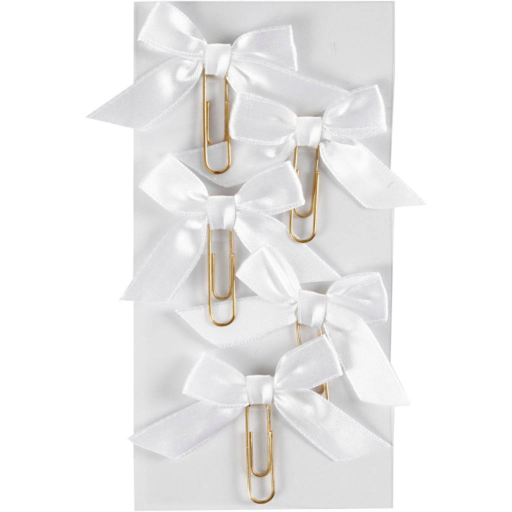 Creativ company paperclips, size 40x70 mm, white, 5 pieces in a box