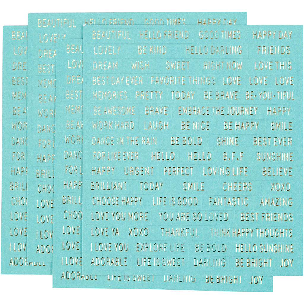 Creativ company stickers, sheet 10x11.5 cm, turquoise, 4 pieces 1 box