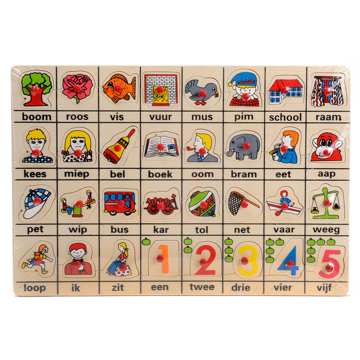 Playwood wooden stud puzzle my first words