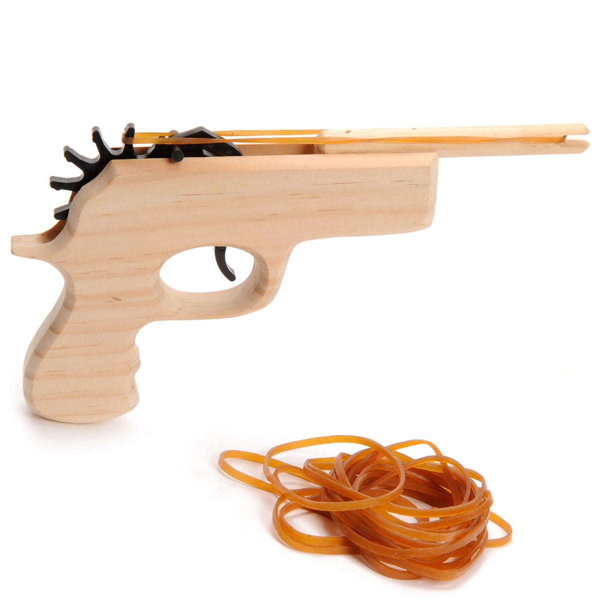 Playwood wooden pistol with elastic