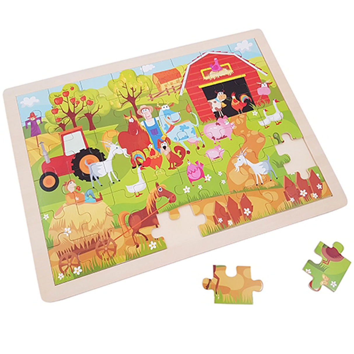 Playwood wooden jigsaw puzzle farm