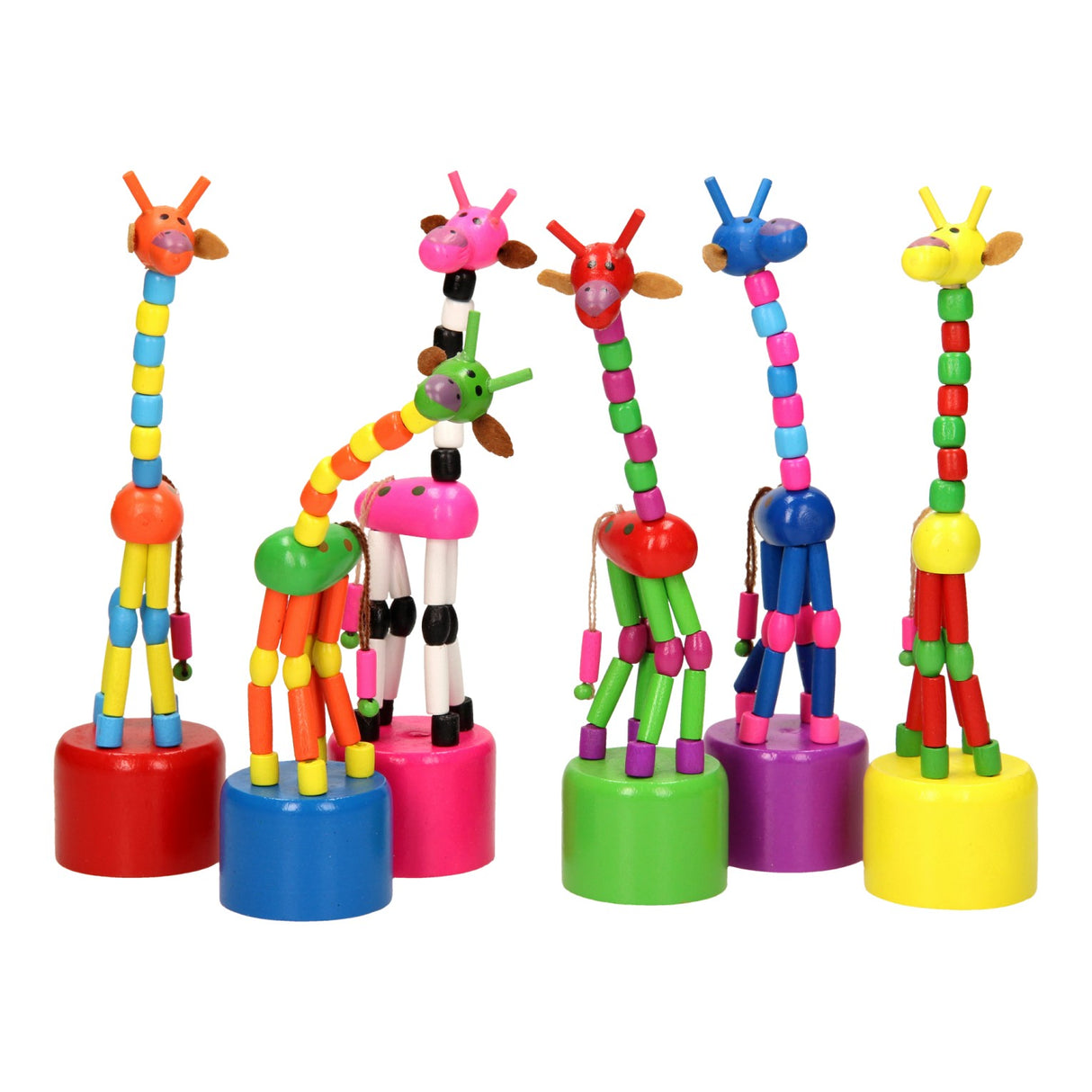 Playwood medinė spauda lėlė žirafa spalvota