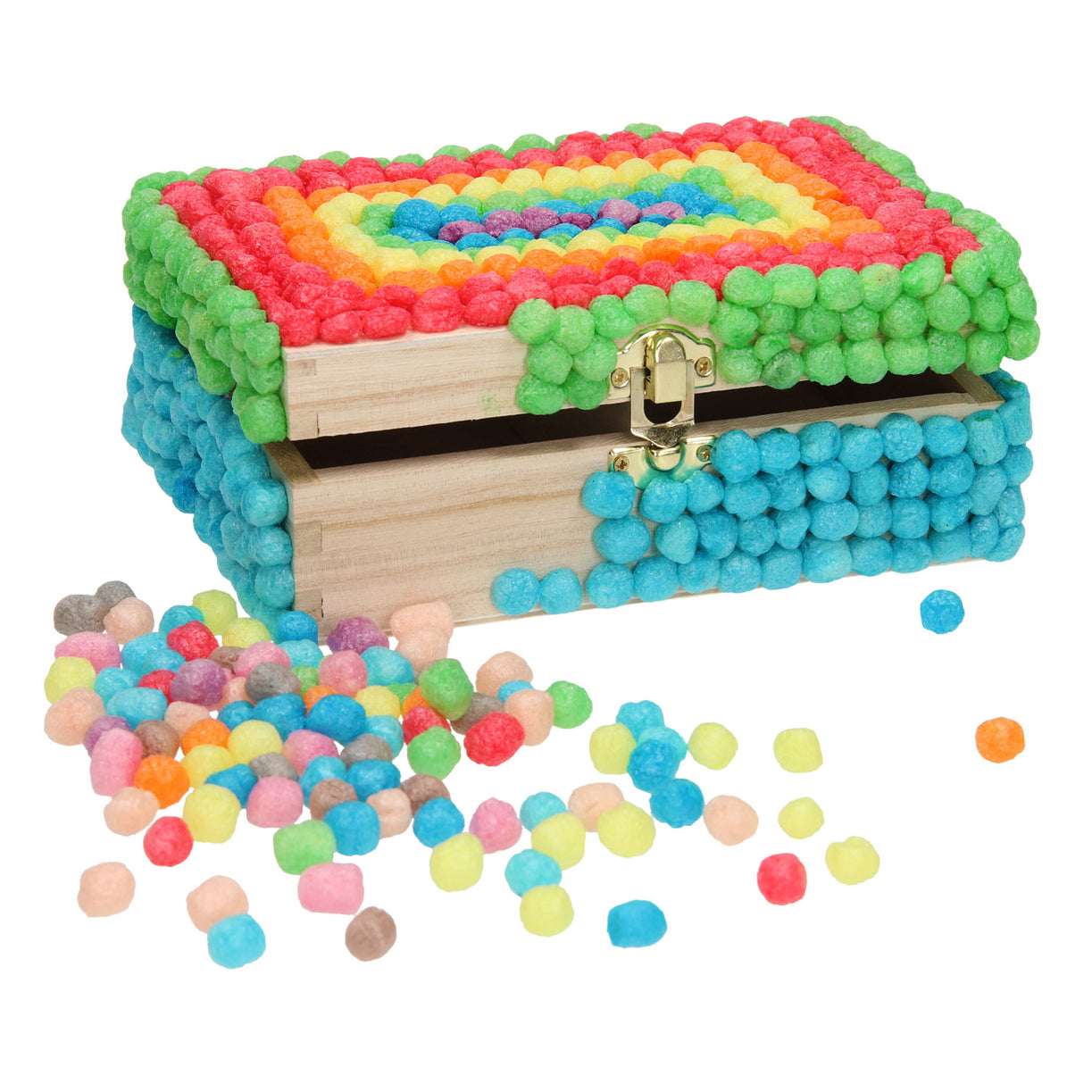 Wooden Card Box with Hinged Lid