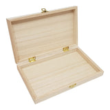 Boîte rectangle avec couvercle en bois paulownia
