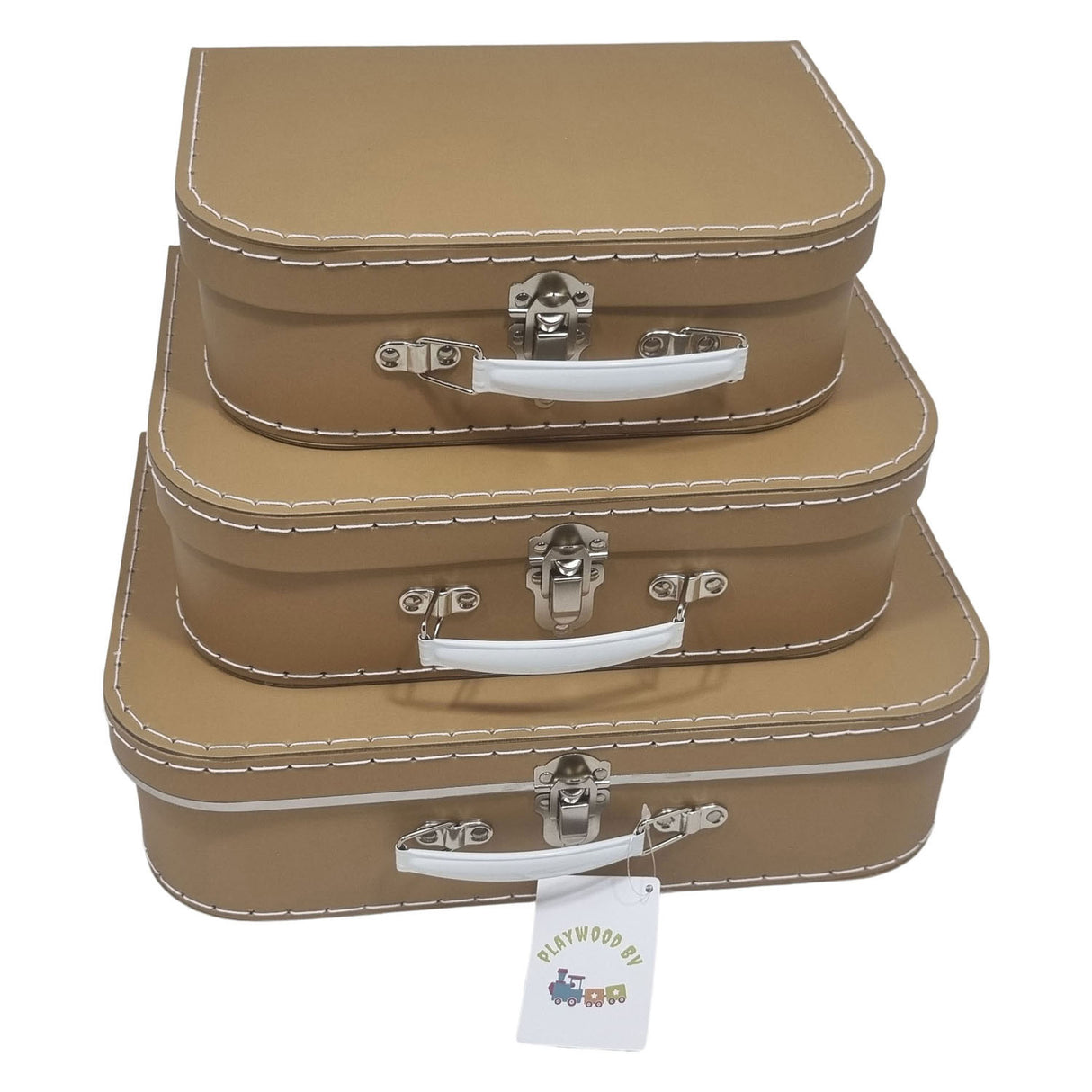 Playwood Cardboard Suitcase Set Brown, 3pc.