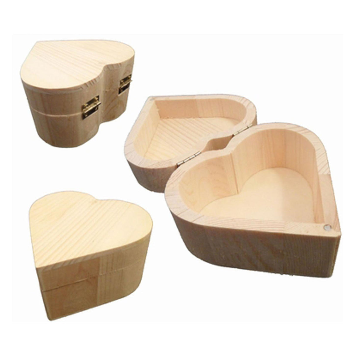 Tvar srdce Playwood Wooden Box, 10 cm