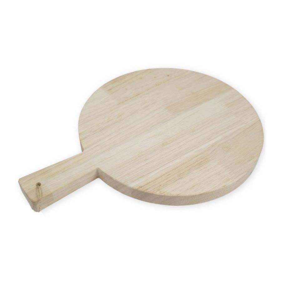 Playwood wooden cutting board round with handle, 34cm