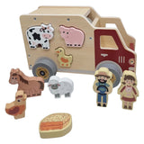 Playwood houten vormenauto boerderijdieren