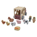 Playwood houten vormenauto boerderijdieren