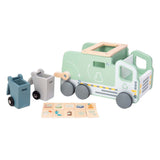 Playwood Wooden Garbage Truck Shape Sorter