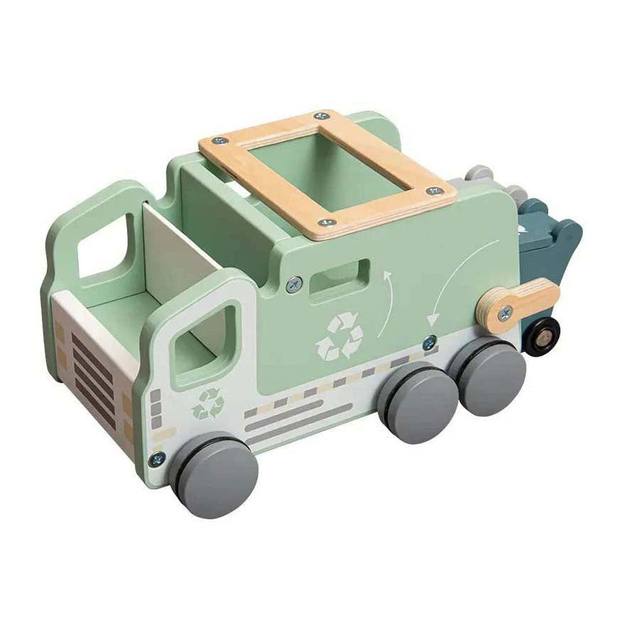 Playwood Wooden Garbage Truck Shape Sorter