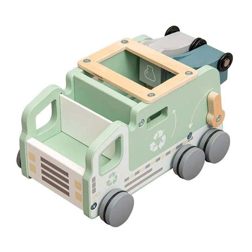 Playwood Wooden Garbage Truck Shape Sorter