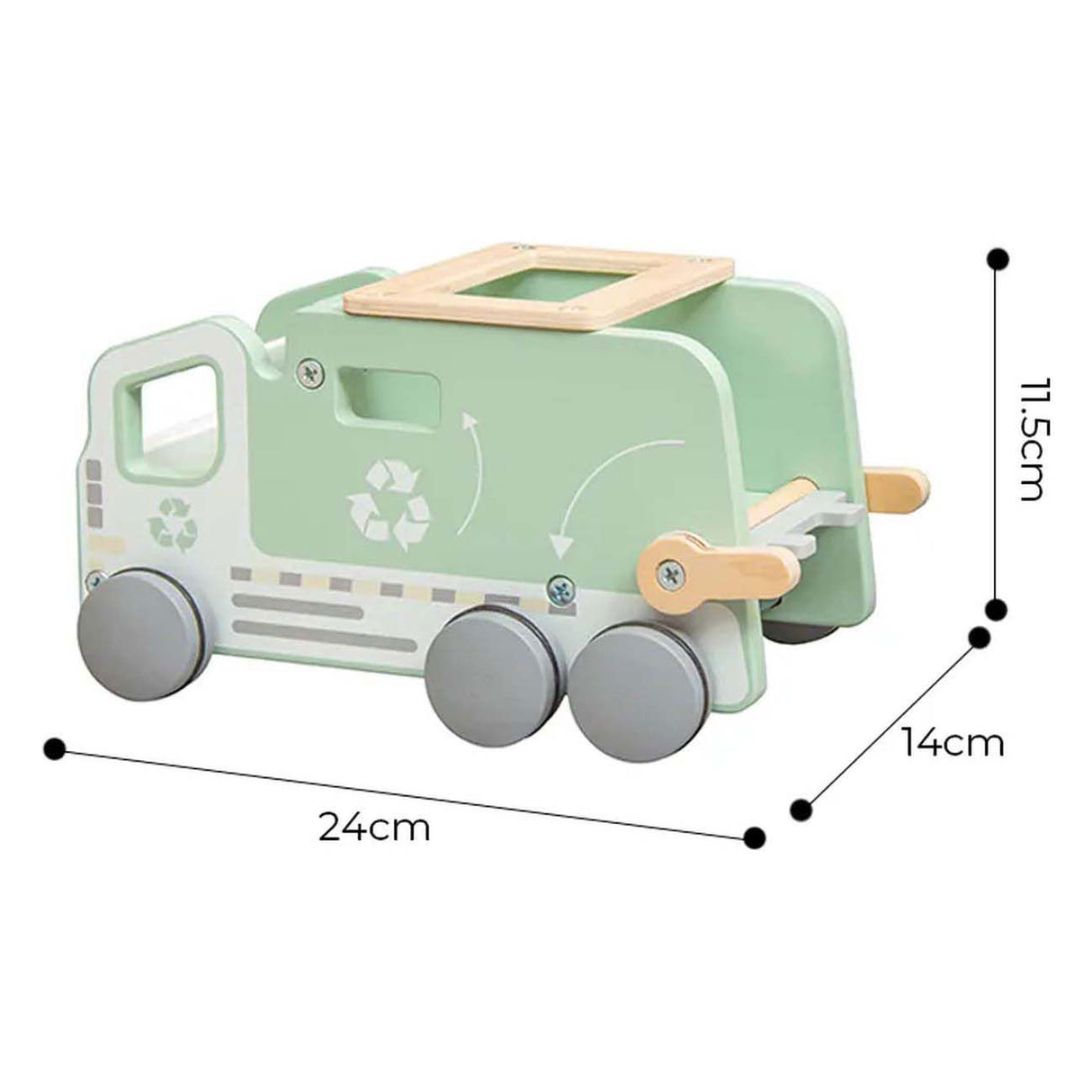 Playwood Wooden Garbage Truck Shape Sorter