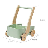 Playwood wooden pushcart green