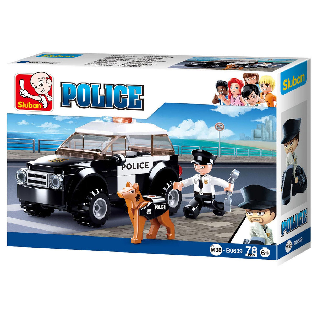 Voiture de police de Sluban avec chien